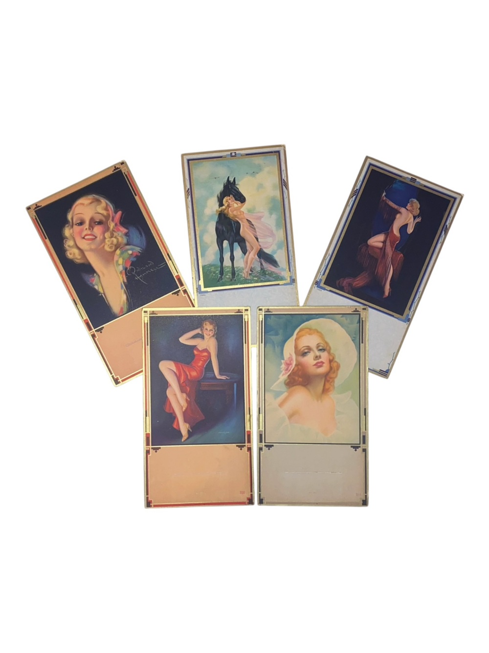VINTAGE CALENDAR ART Salesman Calendar Samples Pin-Up Glamour Art 1910-40s 5PC